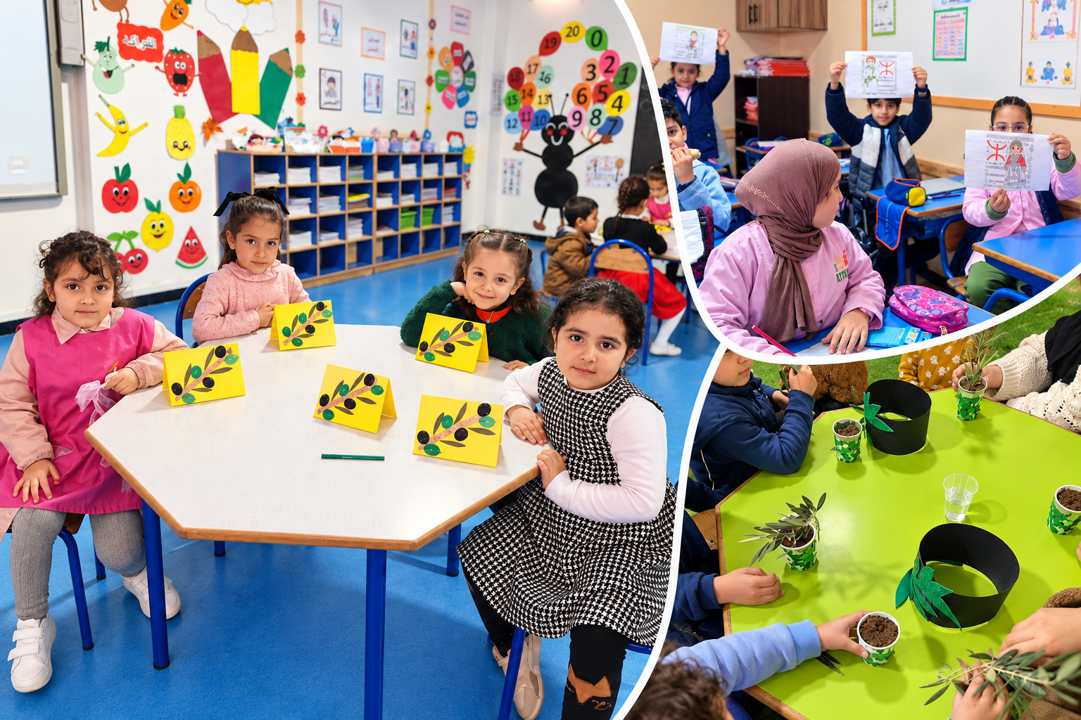 Enfants de la maternelle Attolab 2 réunis pendant une activité