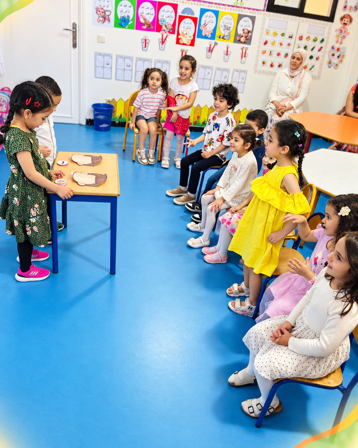 Moment partagé entre les enfants de la maternelle